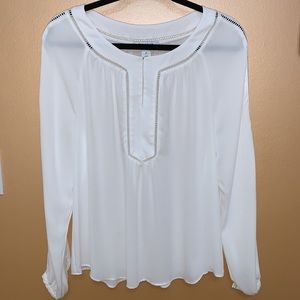 White House Black Market White Boho Blouse